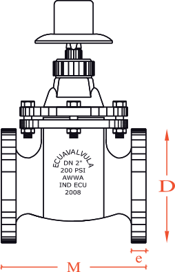 Válvula de compuerta sello de bronce extremos bridados